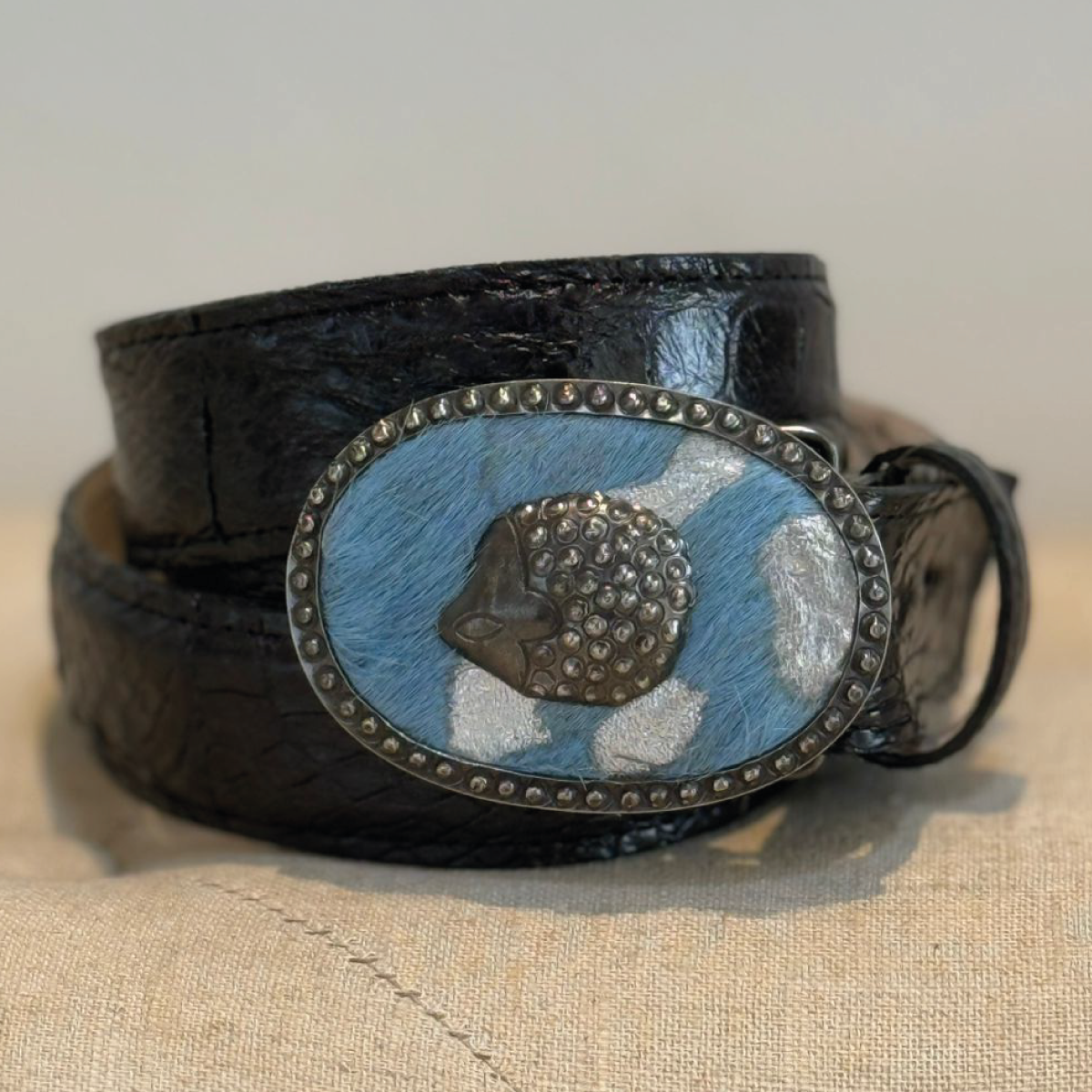 Cinturón Negro con azul