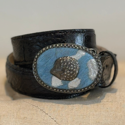 Cinturón Negro con azul